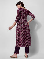 Nayra Cut Printed And Embroidered Kurta With Pant & Dupatta Set, Multicolor - Hiral Fashion | Grocsy