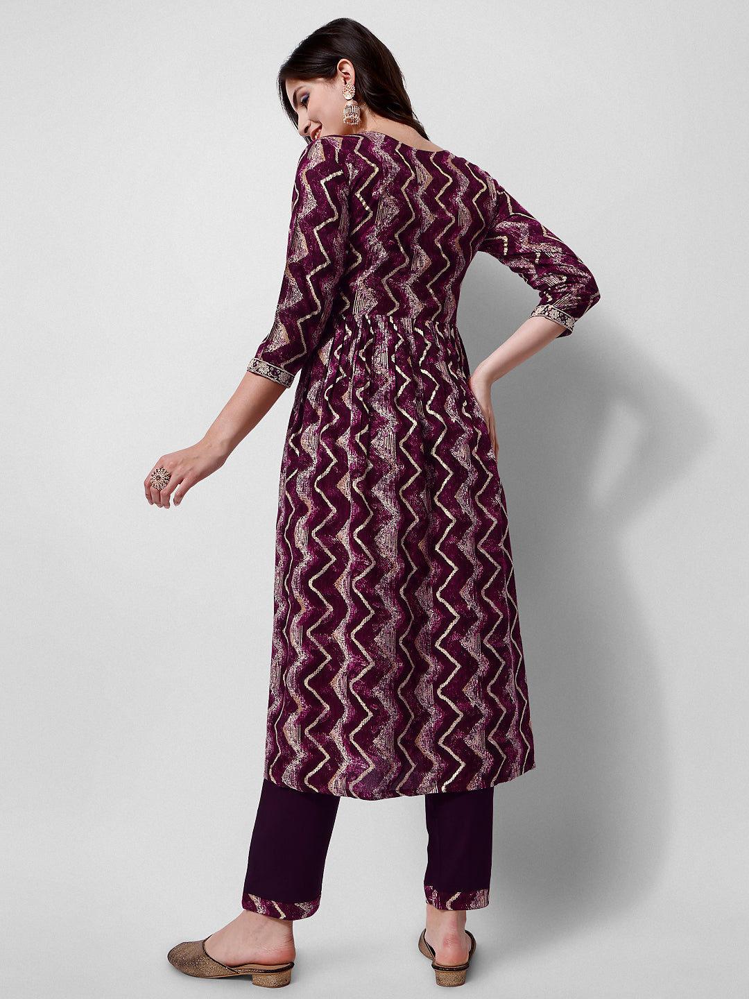 Nayra Cut Printed And Embroidered Kurta With Pant & Dupatta Set, Multicolor - Hiral Fashion | Grocsy