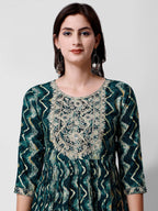 Nayra Cut Printed And Embroidered Kurta With Pant & Dupatta Set, Multicolor - Hiral Fashion | Grocsy
