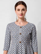 Lucknowi Embroidered Anarkali Kurta With Pant & Dupatta Set, Multicolor - Hiral Fashion | Grocsy