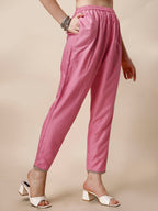 Lucknowi Embroidered Anarkali Kurta With Pant & Dupatta Set, Multicolor - Hiral Fashion | Grocsy