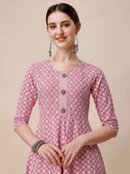 Lucknowi Embroidered Anarkali Kurta With Pant & Dupatta Set, Multicolor - Hiral Fashion | Grocsy