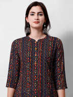Ehtnic Motif Printed Kurta, Multicolor - Hiral Fashion | Grocsy