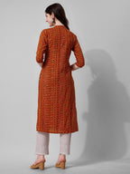 Ehtnic Motif Printed Kurta, Multicolor - Hiral Fashion | Grocsy