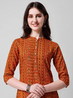 Ehtnic Motif Printed Kurta, Multicolor - Hiral Fashion | Grocsy