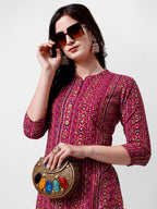 Ehtnic Motif Printed Kurta, Multicolor - Hiral Fashion | Grocsy