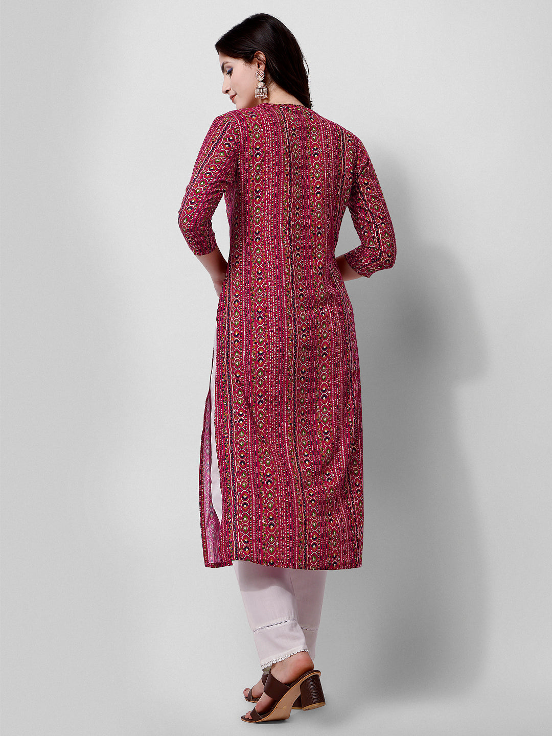 Ehtnic Motif Printed Kurta, Multicolor - Hiral Fashion | Grocsy