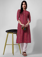 Ehtnic Motif Printed Kurta, Multicolor - Hiral Fashion | Grocsy