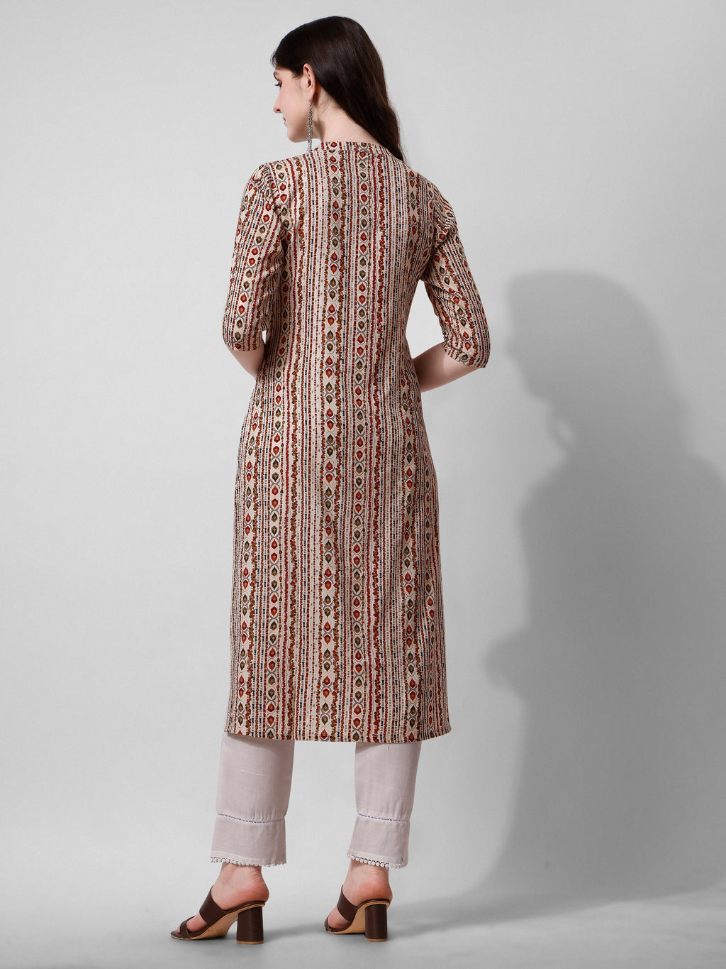 Ethnic Motif Printed Kurta, Multicolor - Hiral Fashion | Grocsy