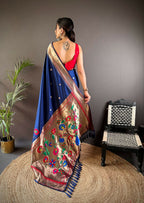 Joban Fashion Red Motifs Paithani Sarees | Grocsy