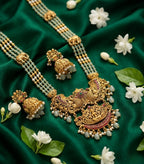 Jewel City Antique Temple Jewelry Gold-Plated Necklace Set with Lakshmi Pendant & Earrings Traditional South Indian Bridal Jewelry | Grocsy