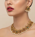Jewel City Exquisite Antique Gold-Plated Temple Choker Necklace Set | Grocsy