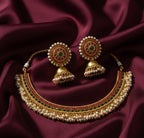 Jewel City Exquisite Gold-Plated Traditional Choker Necklace Set | Grocsy