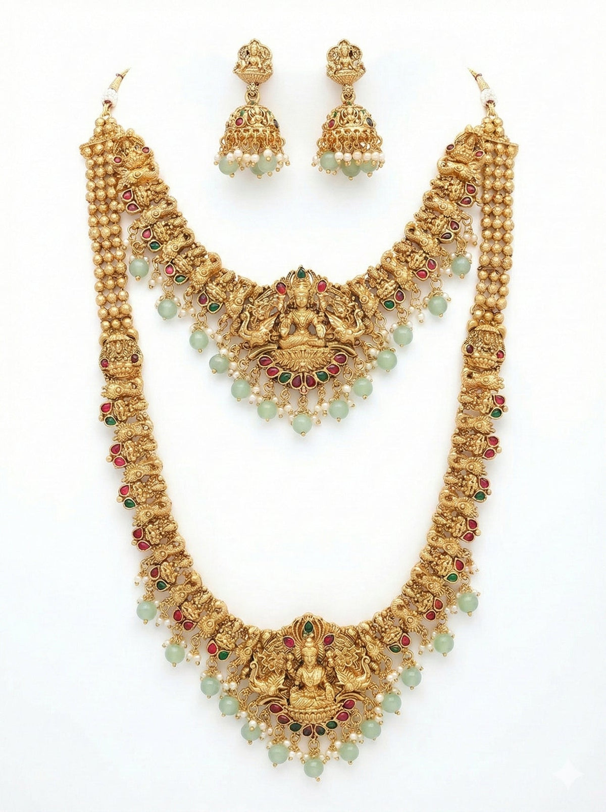 Jewel City Traditional Gold Plated Lakshmi Temple Jewelry Set | Grocsy