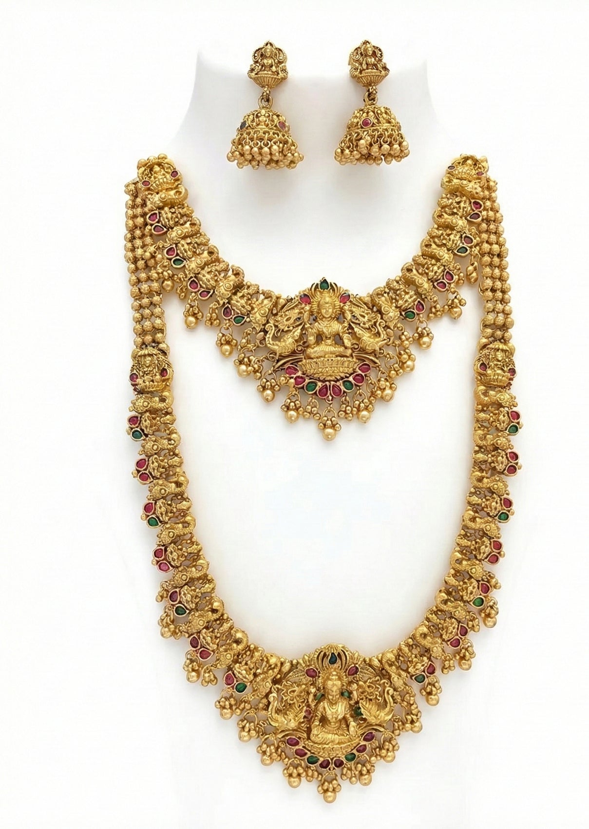 Jewel City Traditional Gold Plated Lakshmi Temple Jewelry Set | Grocsy