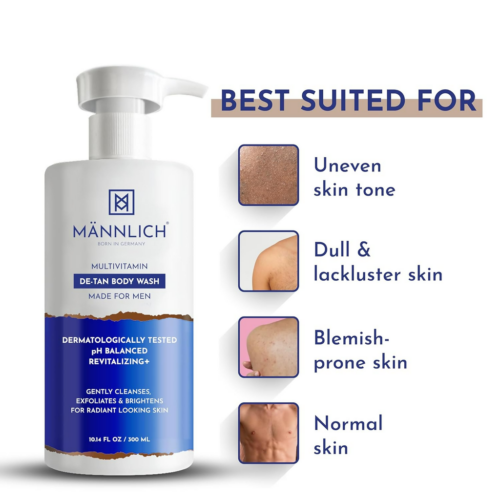 Mannlich Multivitamin De-Tan & Detox Body Wash | Grocsy