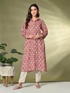 Sangria Printed A-Line Kurta | Grocsy