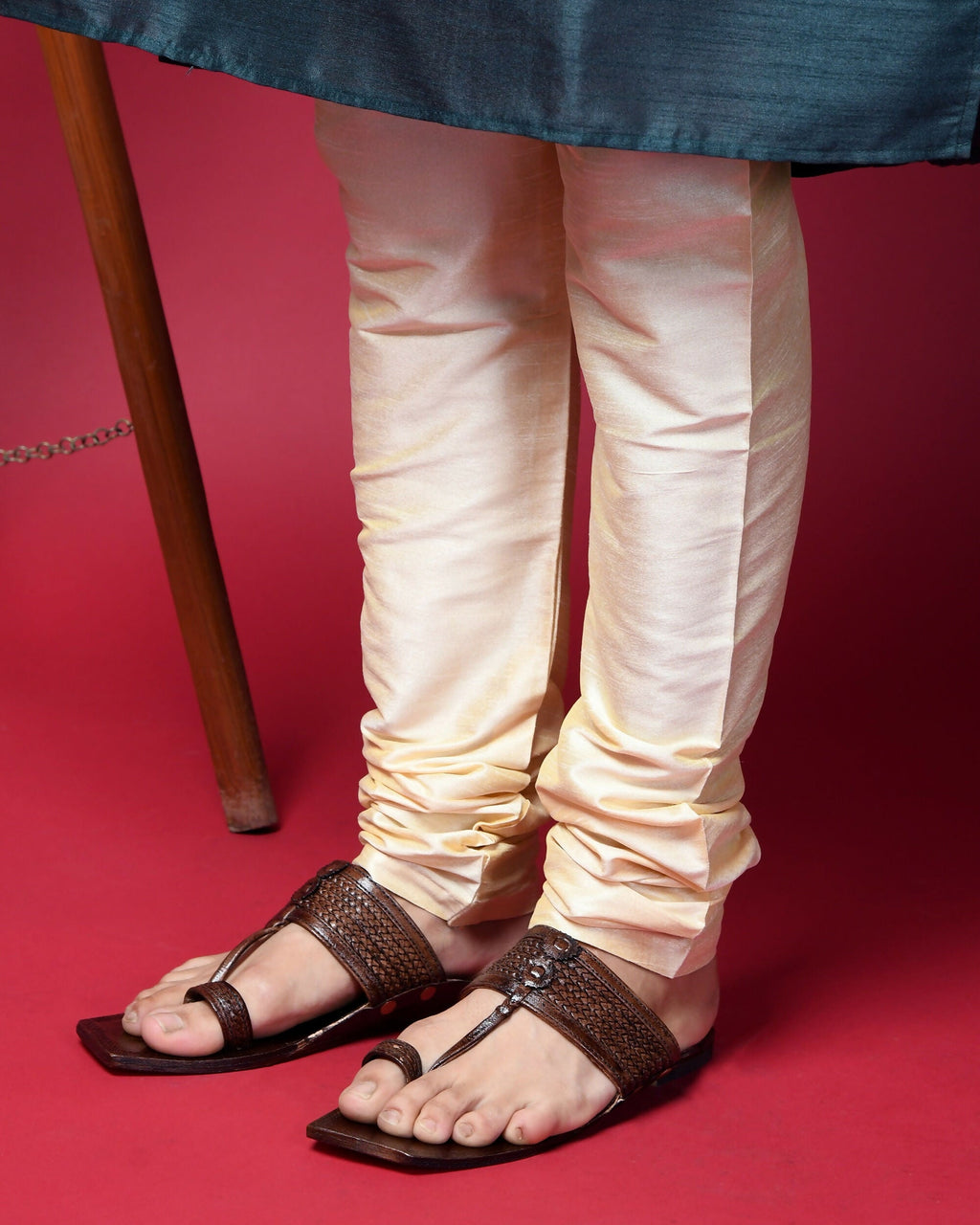 Stepsoft Men'S Square-Toe Kolhapuri | Handcrafted Brown Leather Ethnic Slippers | Grocsy