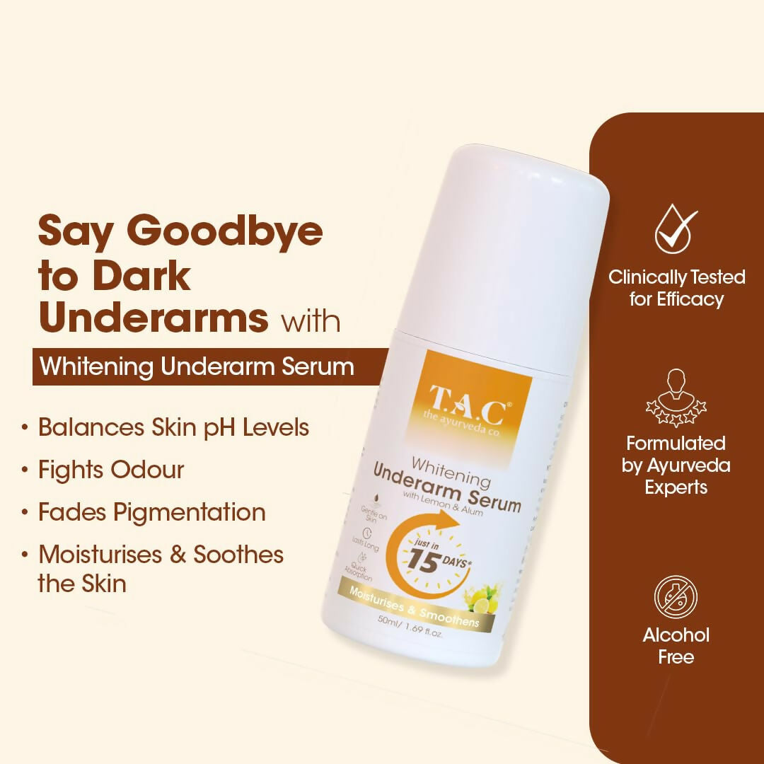 TAC - The Ayurveda Co. Lemon Serum Roll-On for Women & Men with Aloe Vera for Skin Whitening & Long Lasting Freshness | Grocsy