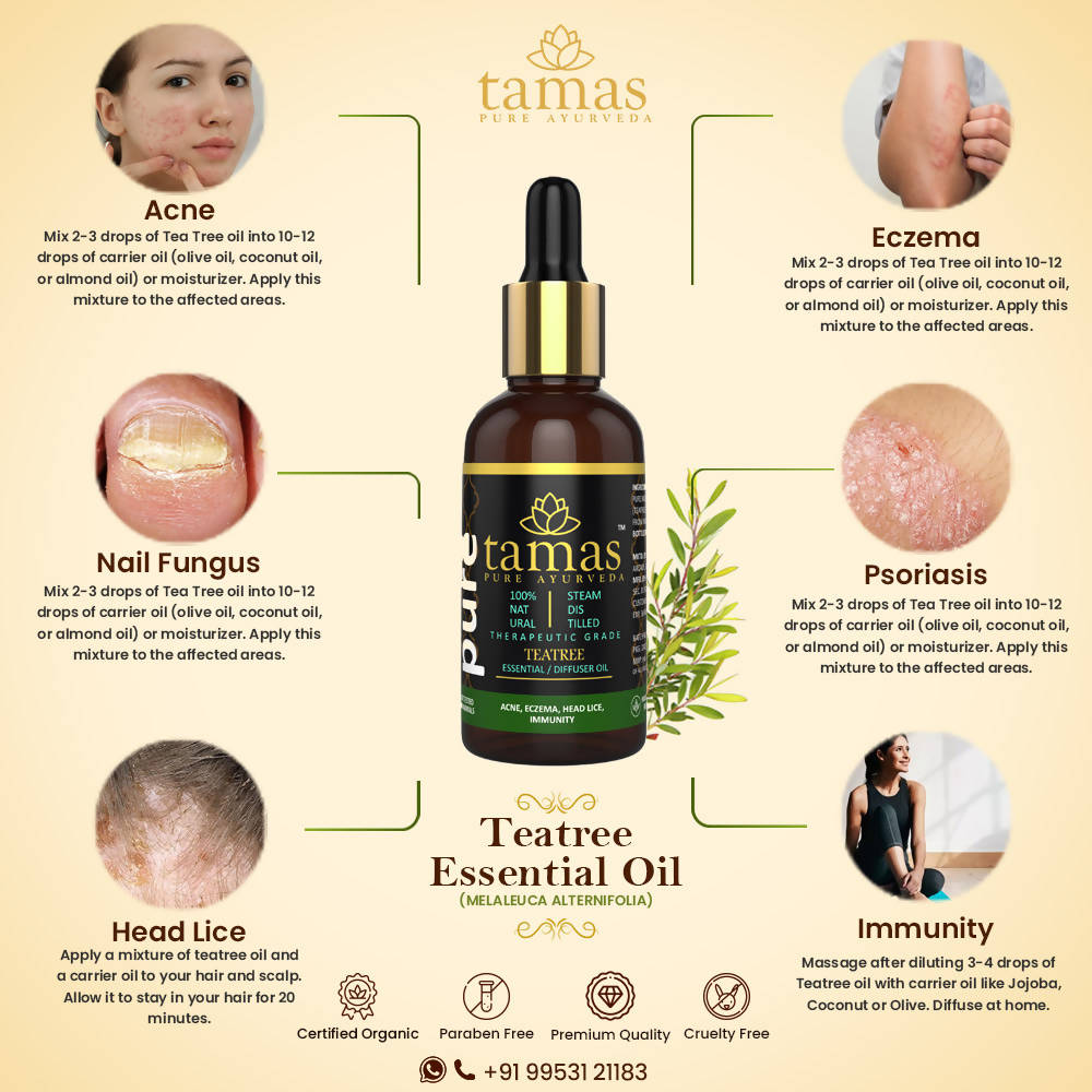 Tamas Pure Ayurveda 100% Natural Teatree Essential Oil | Grocsy