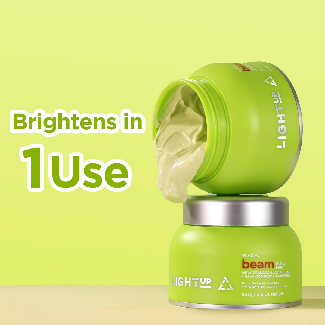Light Up Beam Green Clay Face Mask With Rose & Jasmine | Grocsy