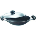 Prestige Omega Select Plus Residue Free Non-Stick Deep Appachetty with Lid, 20cm,Black and stainless steel | Grocsy