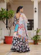 Teeya Creation Multi Colour Creap Silk Navratry Special Lehenga Choli | Grocsy