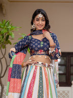 Teeya Creation Multi Colour Creap Silk Navratry Special Lehenga Choli | Grocsy