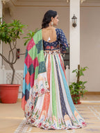 Teeya Creation Multi Colour Creap Silk Navratry Special Lehenga Choli | Grocsy