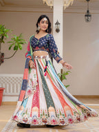 Teeya Creation Multi Colour Creap Silk Navratry Special Lehenga Choli | Grocsy
