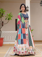 Teeya Creation Multi Colour Creap Silk Navratry Special Lehenga Choli | Grocsy