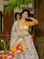 Teeya Creation Multi Colour Creap Silk Navratry Special Lehenga Choli | Grocsy
