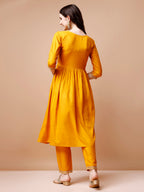 Alia Cut Embroidered Kurta With Pant & Dupatta, Multicolor - Hiral Fashion | Grocsy