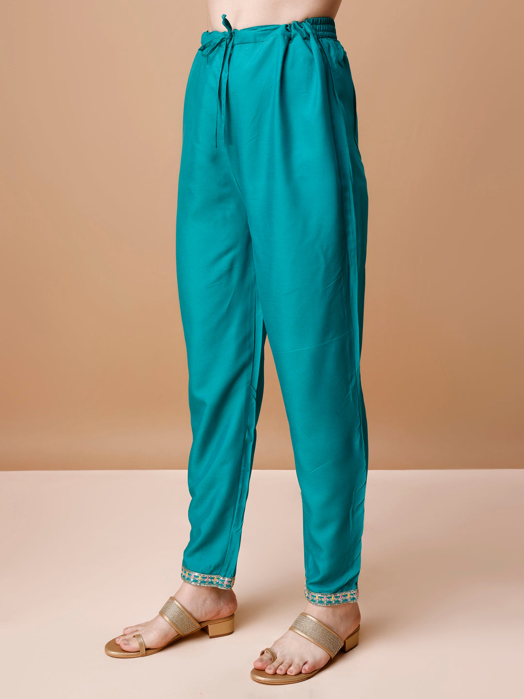 Alia Cut Embroidered Kurta With Pant & Dupatta, Multicolor - Hiral Fashion | Grocsy