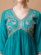 Alia Cut Embroidered Kurta With Pant & Dupatta, Multicolor - Hiral Fashion | Grocsy