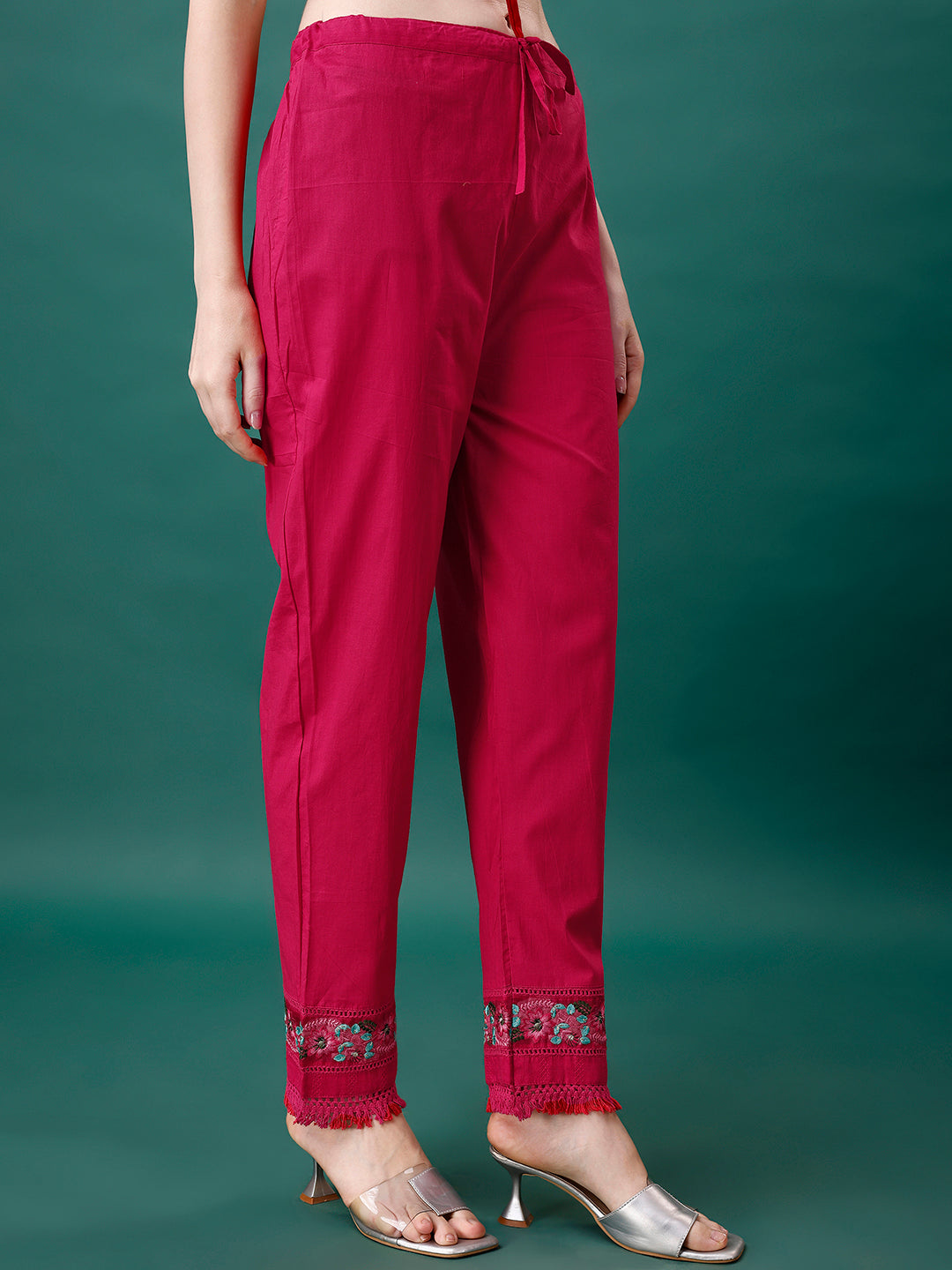 Embroidered Kurta With Pant & Embroidered Organza Dupatta, Multicolor - Hiral Fashion | Grocsy