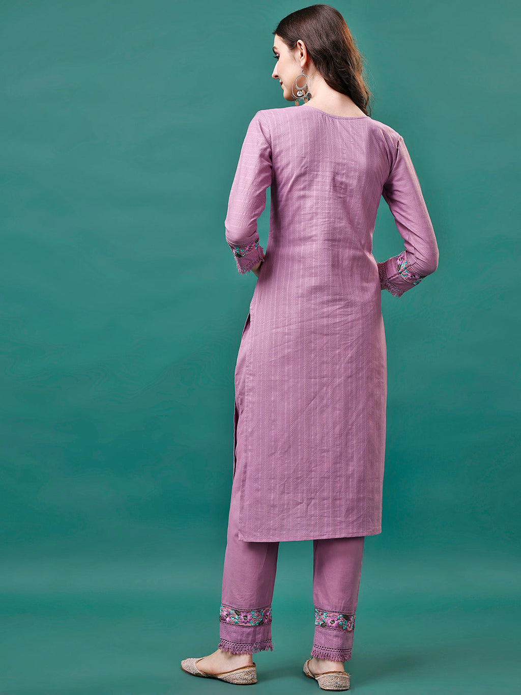 Embroidered Kurta With Pant & Embroidered Organza Dupatta, Multicolor - Hiral Fashion | Grocsy