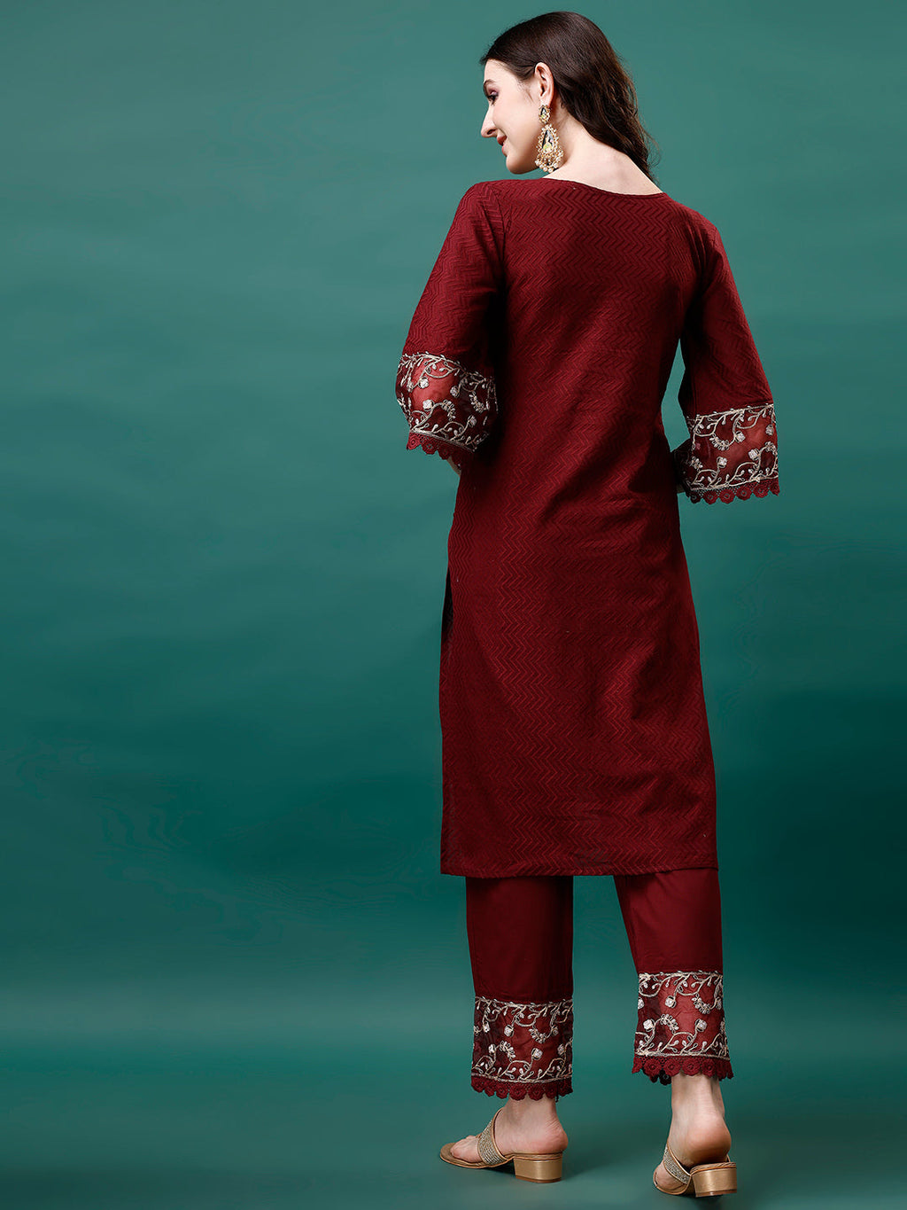 Embroidered Kurta With Pant & Embroidered Printed Dupatta, Multicolor - Hiral Fashion | Grocsy