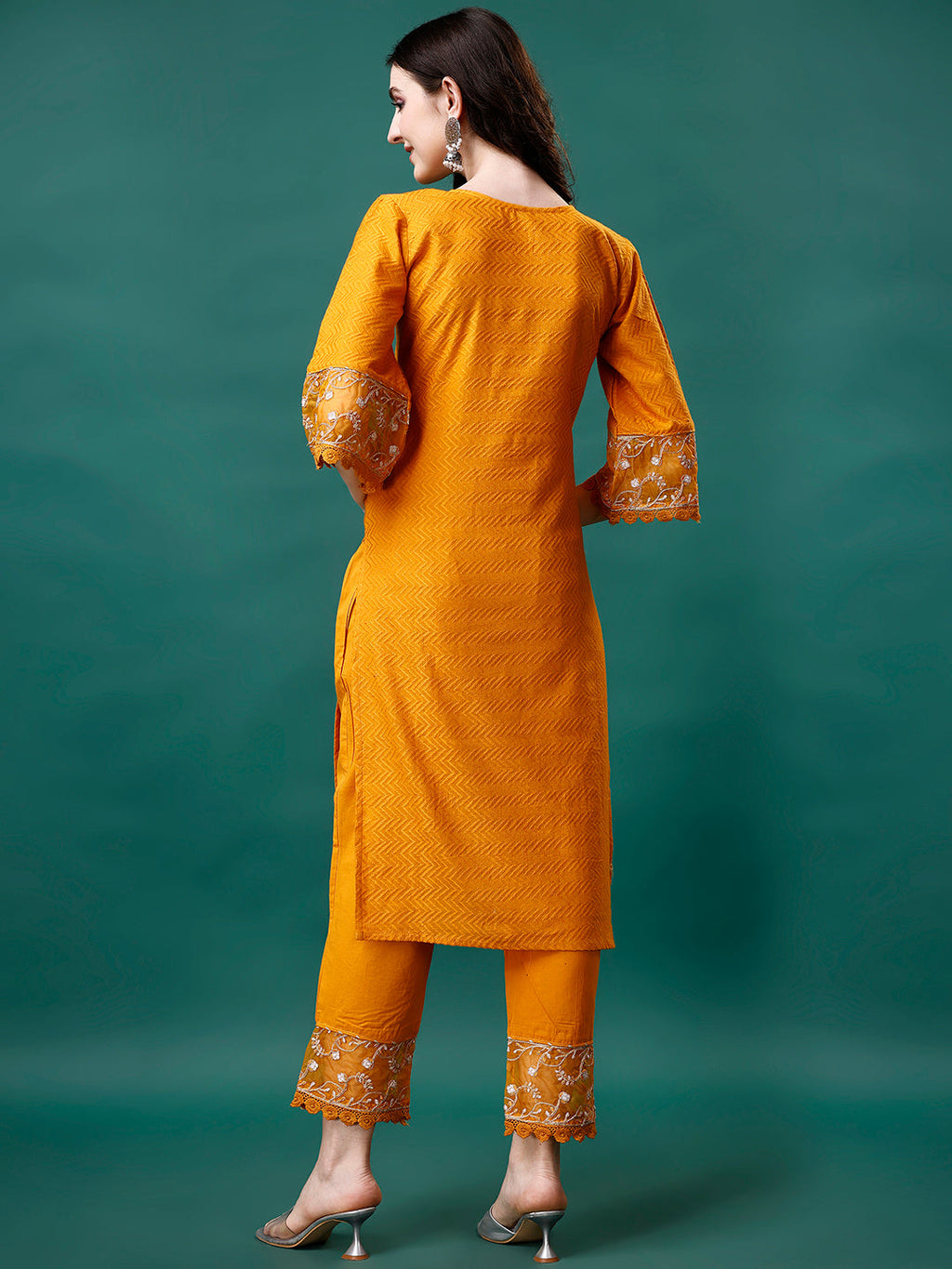 Embroidered Kurta With Pant & Embroidered Printed Dupatta, Multicolor - Hiral Fashion | Grocsy