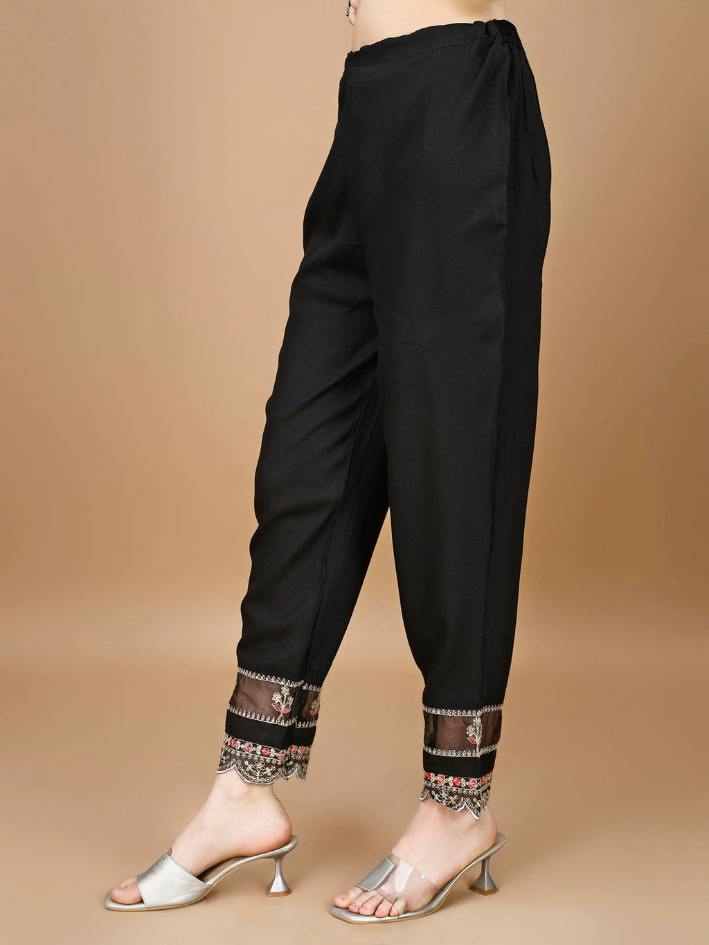 Floral Printed & Embroidered Anarkali Kurta With Embroidered Pant & Dupatta Premium Luxury, Multicolor - Hiral Fashion | Grocsy
