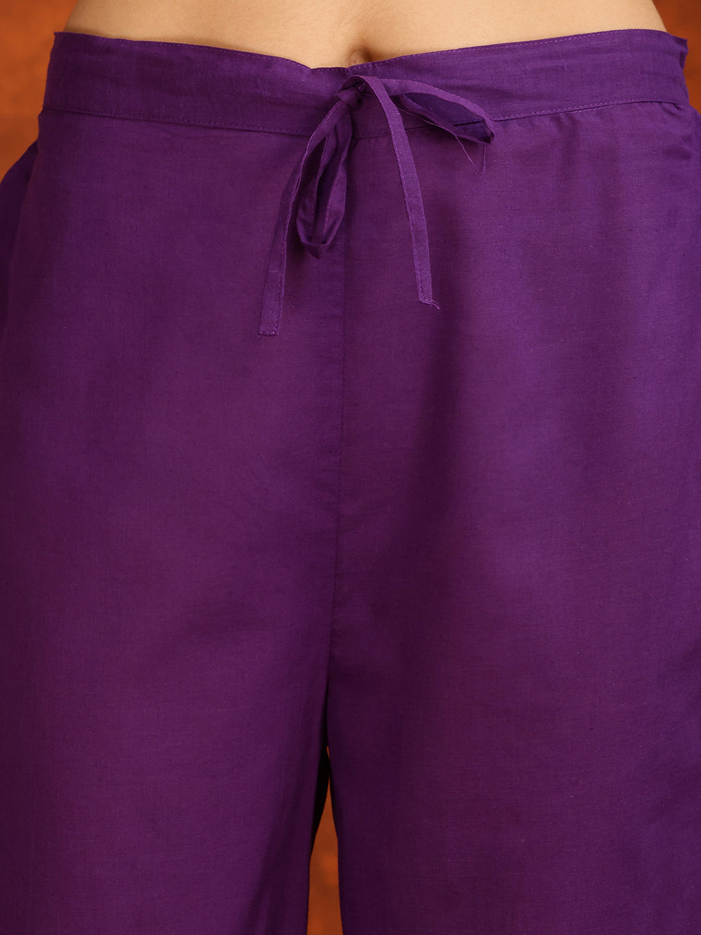 Embroidered & Printed Cotton Kurta With Pant And Dupatta, Purple - Hiral Fashion | Grocsy