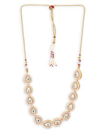Pink Brass Gold-Polished Kundan Necklace - Ruby Raang | Grocsy