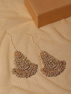 Green Contemporary Gold-Polished Chandbalis Earrings - Ruby Raang