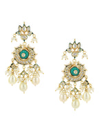 White Gold-Polished Circular Drop Earrings - Ruby Raang