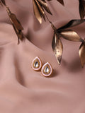 Pink Teardrop Shaped Drop Earrings - Ruby Raang