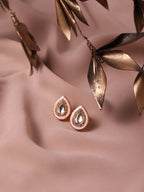 Pink Teardrop Shaped Drop Earrings - Ruby Raang