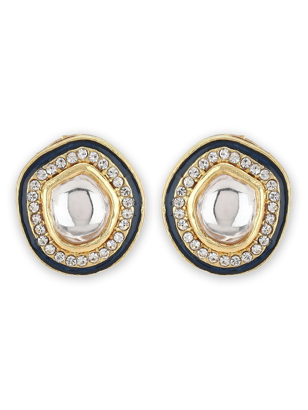 Blue Oval Drop Earrings - Ruby Raang