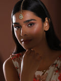 Gold-Polished White Kundan-Studded Maangtika - Ruby Raang | Grocsy