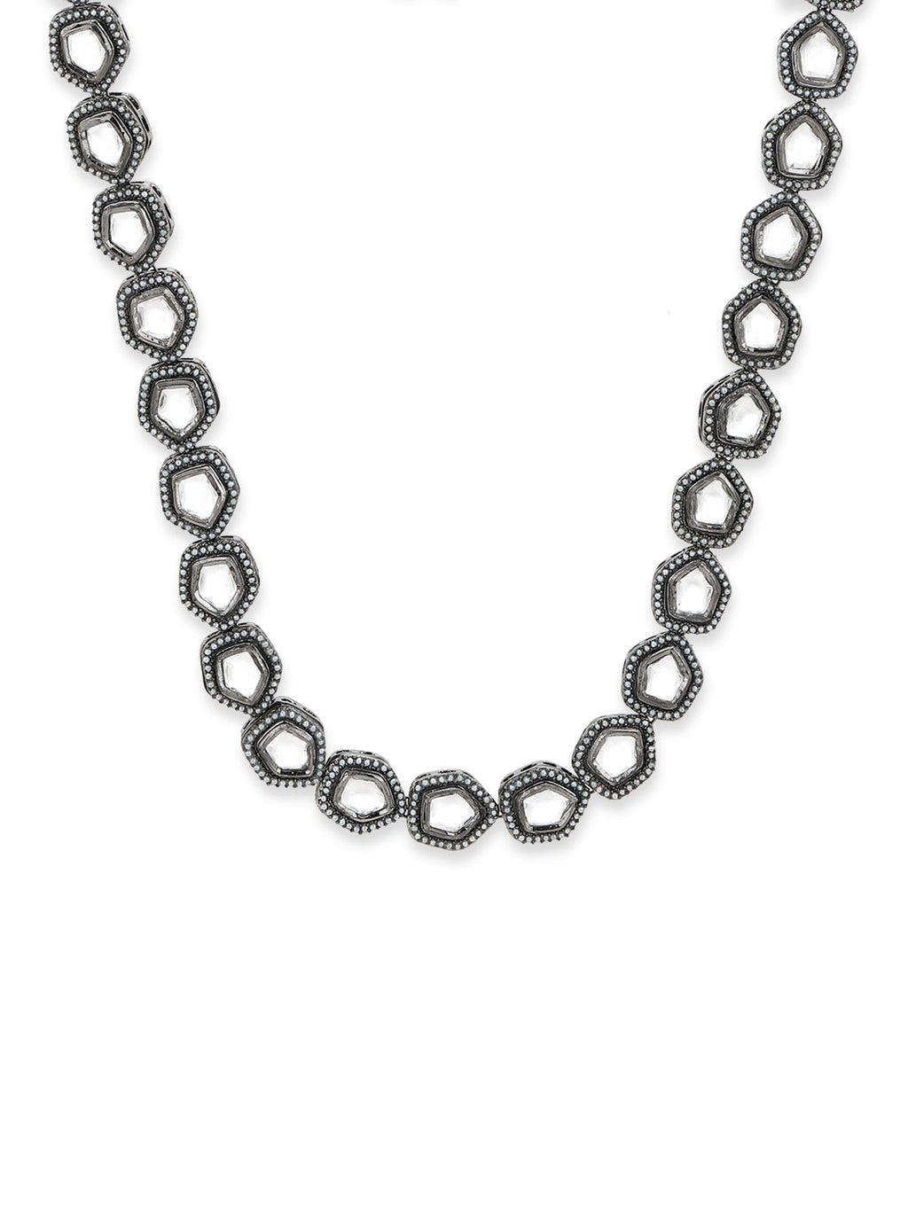 Black Brass Rhodium-Plated Necklace - Ruby Raang | Grocsy