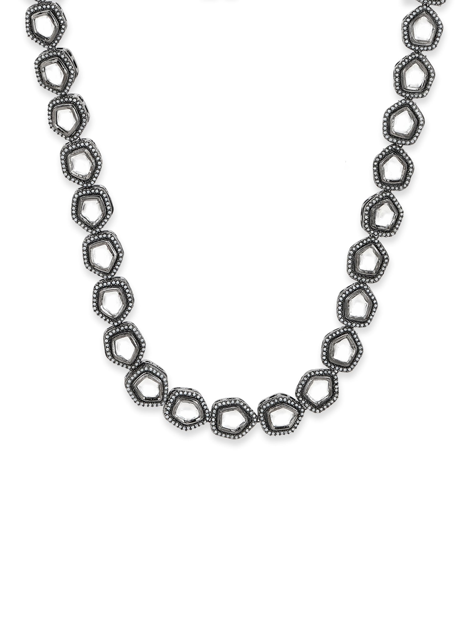 Black Brass Rhodium-Plated Necklace - Ruby Raang | Grocsy